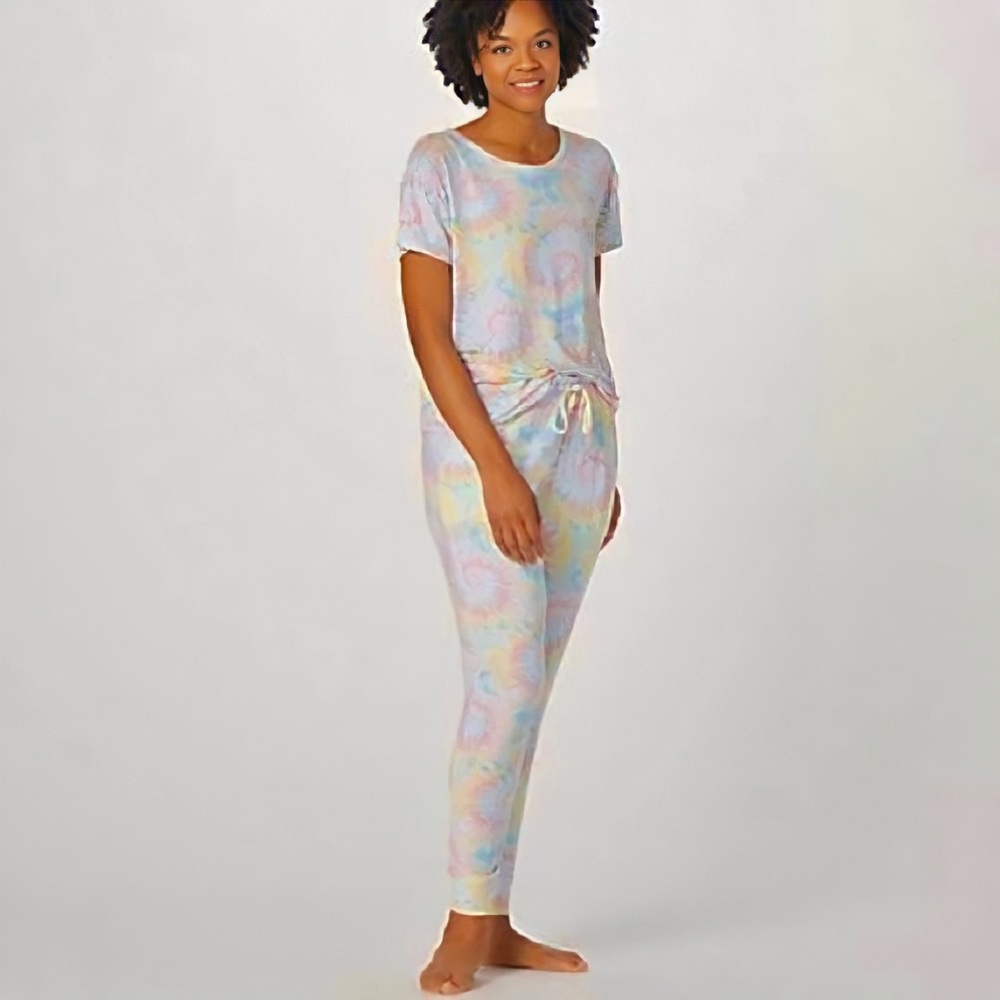 Koolaburra by UGG stretch relaxed jogger rainbow tie dye pastal rainbow pijamas